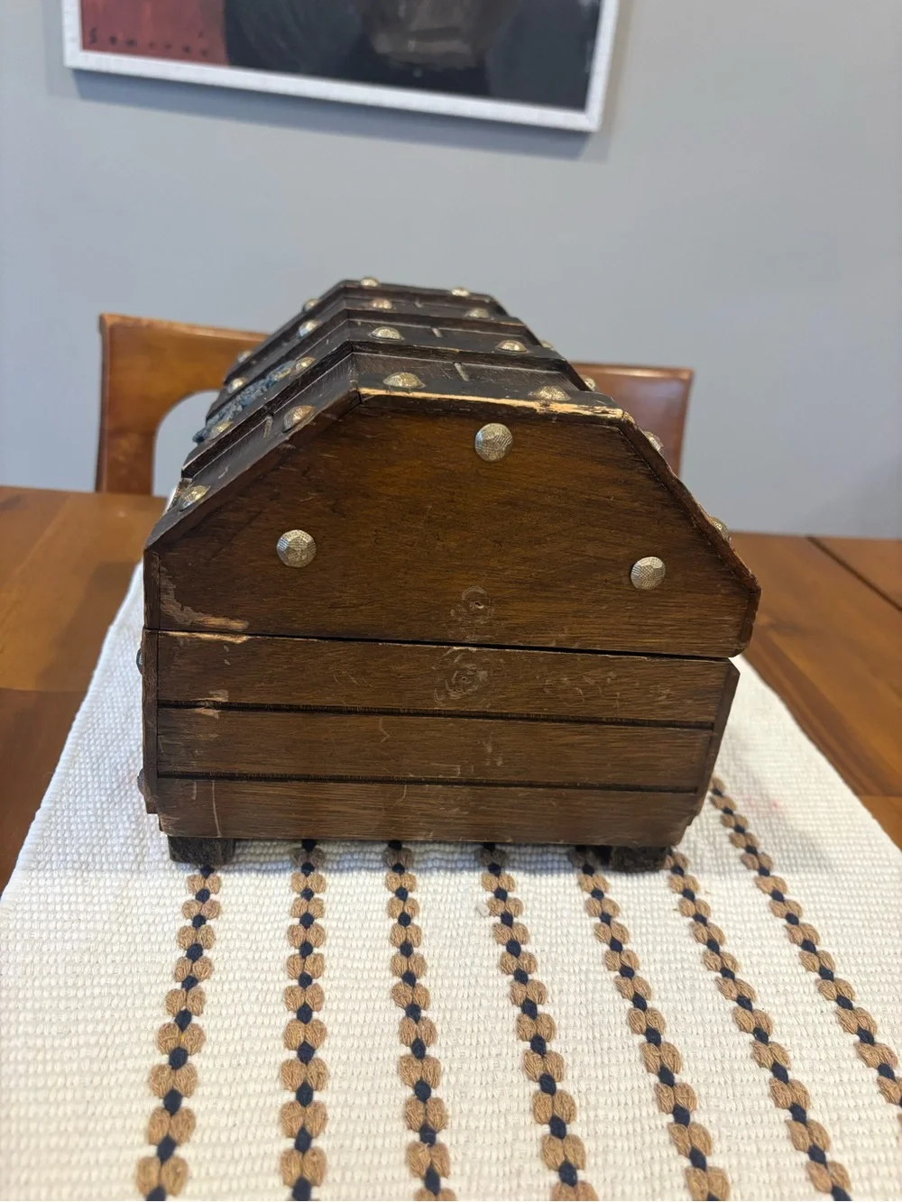 Vintage Lion Treasure Chest Jewelry Box